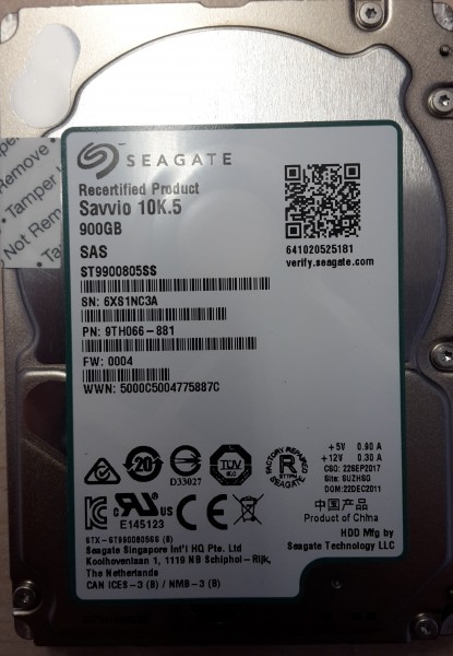 Seagate 900 GB 2,5&quot; Savvio 10K.5 SAS HDD ST9900805SS