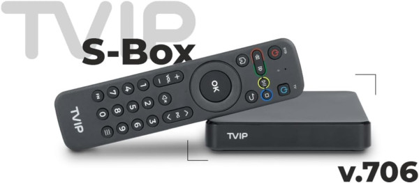 TVIP S-Box v.706 4K UHD Android 11 IP-Receiver (HDR, Dual-WiFi, LAN, Bluetooth, HDMI, USB, MicroSD)