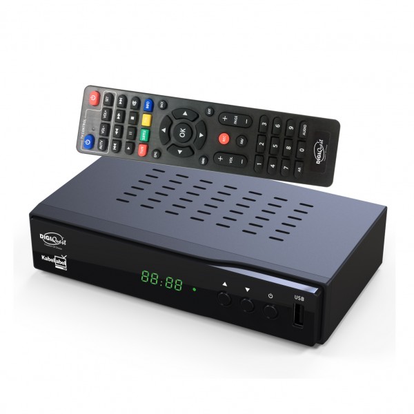DigiQuest KabelAbel Full-HD Kabelreceiver Digital DVB-C (HDMI,Scart,LAN,USB,Display,Tasten,2in1 Fern